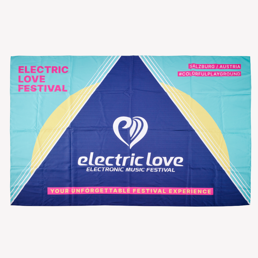 Electric Love Flag Purple & Teal
