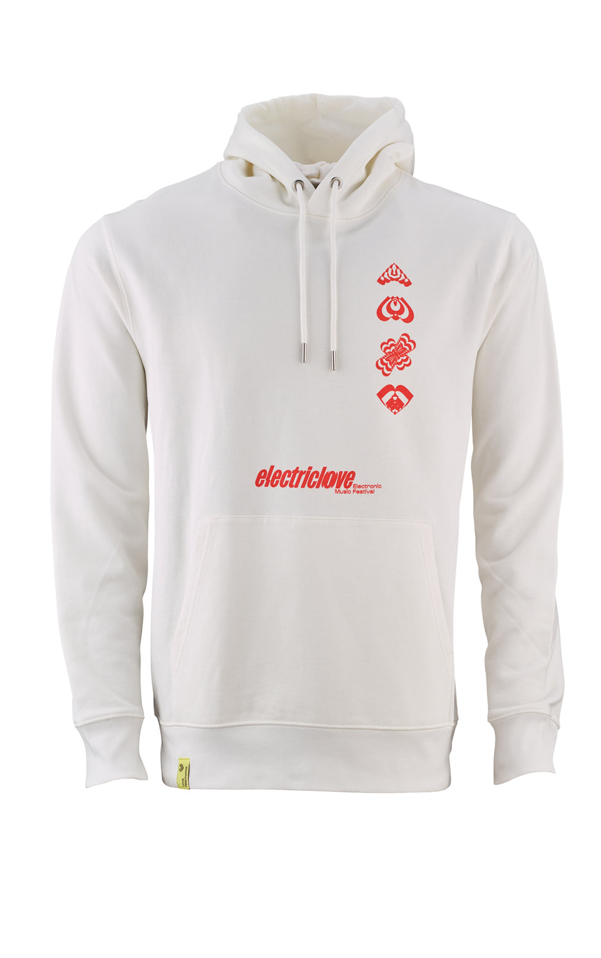Premium Hoodie White Pattern