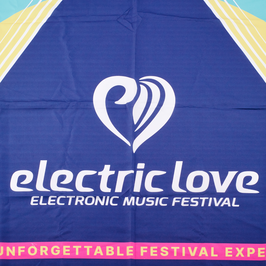 Electric Love Flag Purple & Teal