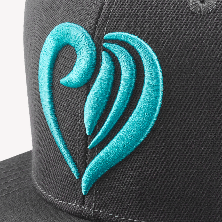 Snapback Teal Heart Anthracite Grey