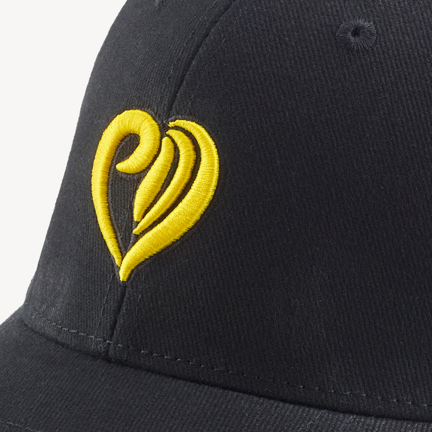 Basecap Black Yellow Heart